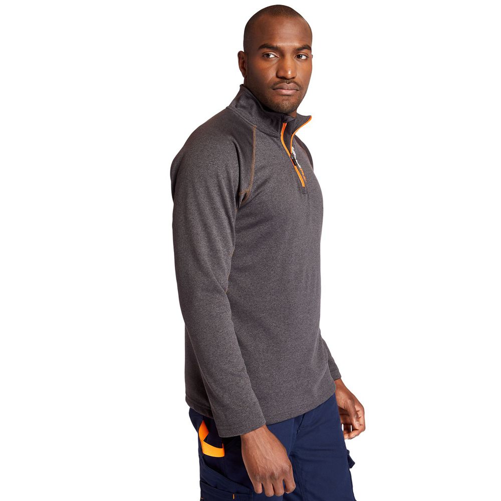 Timberland Mens Sweatshirts PRO® Understory Quarter-Zip Fleece - Dark Grey - India CL2594867